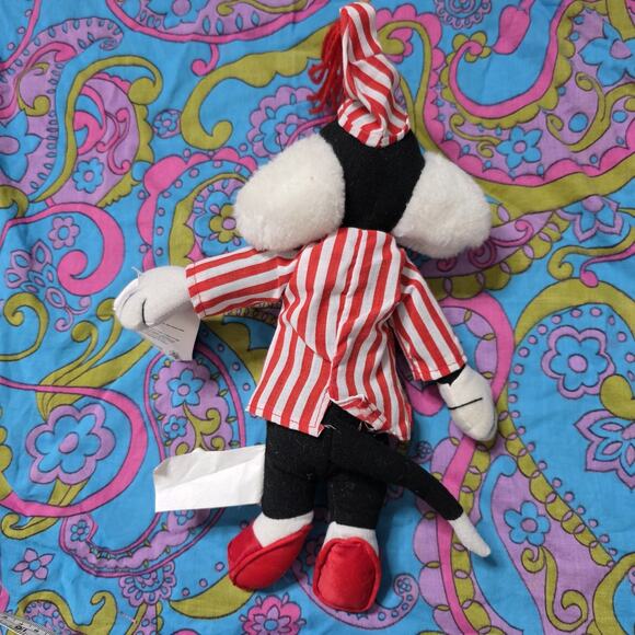 1997 Looney Tunes Sylvester the Cat Plush in Pajamas – 11” Tall - Picture 3 of 5